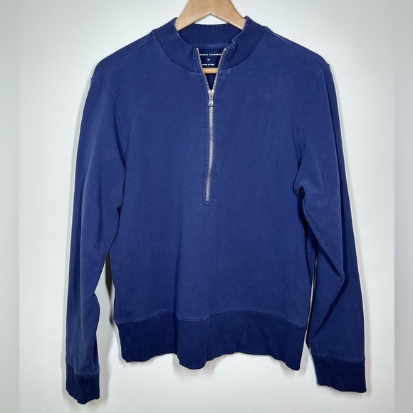 UNIVERSAL Standard Zoe Half Zip Funnel Neck Pullover Blue - Picture 2 of 7